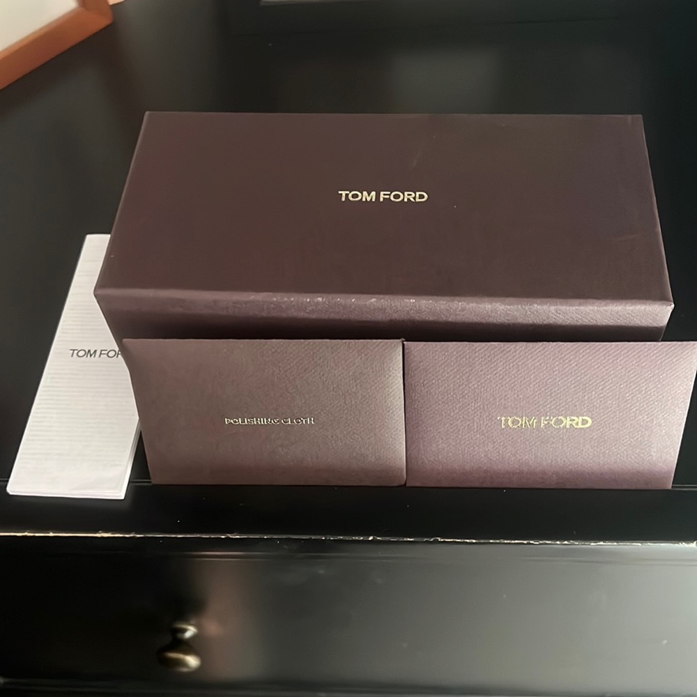 Tom Ford Empty Sunglasses Box with Cards and NWT Polishing Cloth